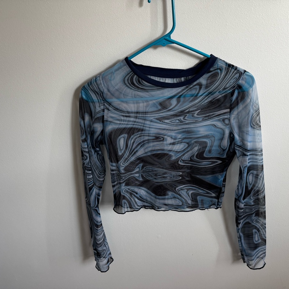 Blue Swirl Long Sleeve Top
